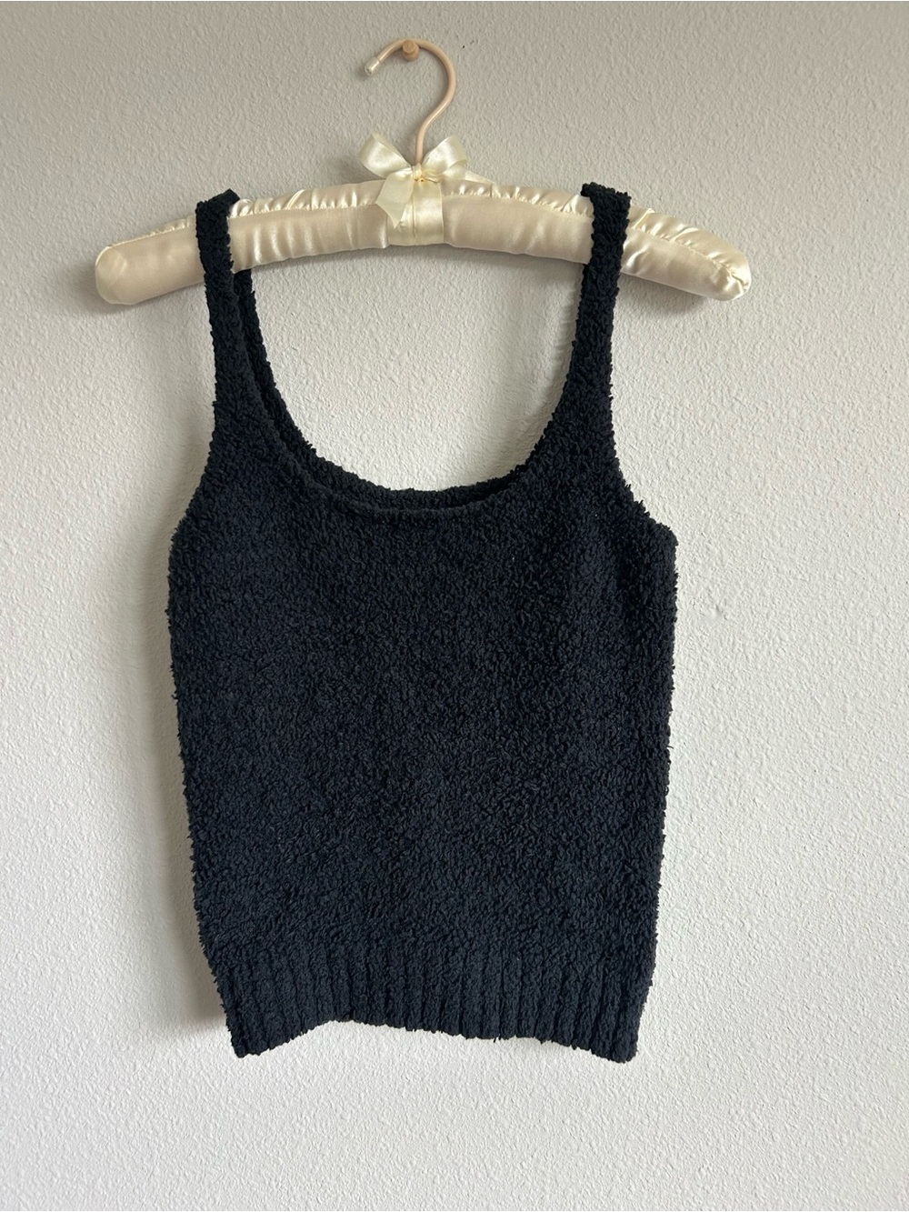 SKIMS Black Fuzzy Cozy Tank Top Size S/M
